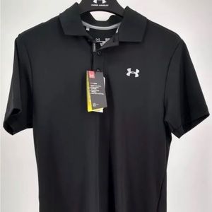 Under Armour Men's Performance Polo, Black (001)/Steel, Small UA